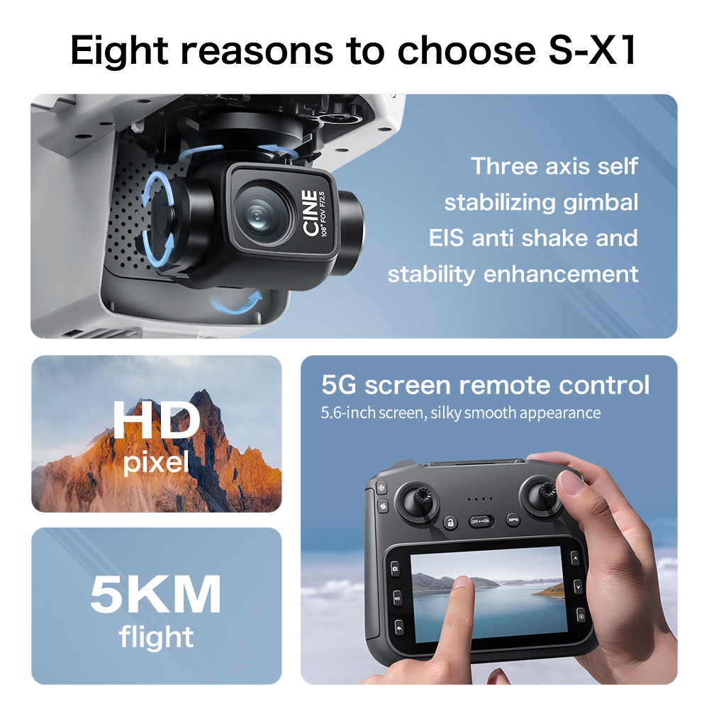 S-X1 MAX GPS-drone met 3-assig - Drone Gimbal 3 Axis recensie en prijs